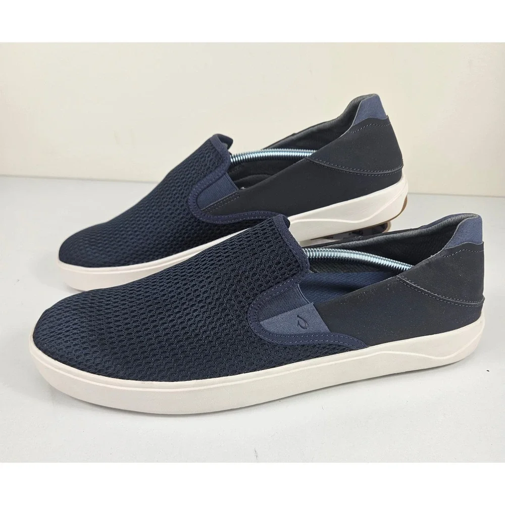 OluKai Lae'ahi Li 'Ili Mens 13 Blue Depth Mesh Navy Slip On Sneakers Loafers